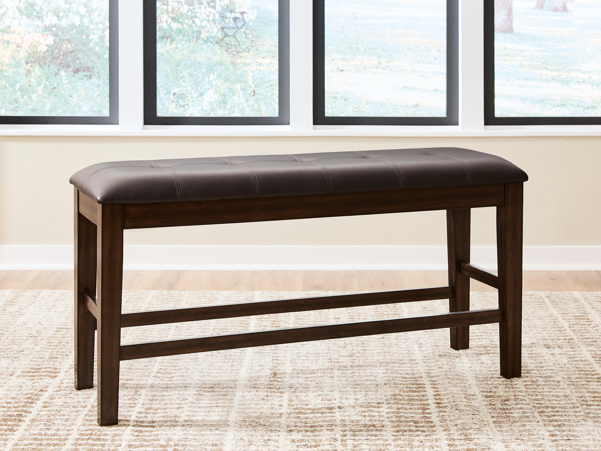 Nashville Furniture Outlets - Ashley Furniture - Haddigan Dining Room - DBL Counter UPH Bench (1/CN) / Dark Brown - D596-09