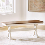 Nashville Furniture Outlets - Ashley Furniture - Brinfern Dining Room - Large Dining Room Bench / Brown/Antique White / 48"W x 16"D x 19"H - PCD628-00