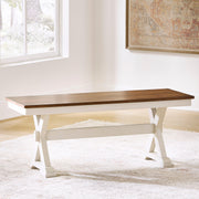 Nashville Furniture Outlets - Ashley Furniture - Brinfern Dining Room - Large Dining Room Bench / Brown/Antique White / 48"W x 16"D x 19"H - PCD628-00
