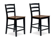 Nashville Furniture Outlets - Ashley Furniture - Wildenauer Dining Room - Counter Height Barstool (Set of 2) / Brown/Black - D634-124X2