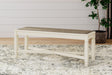 Nashville Furniture Outlets - Ashley Furniture - Bolanburg Dining Bench - Large UPH Dining Room Bench / Two-tone / 50"W x 15"D x 20"H - D647-00