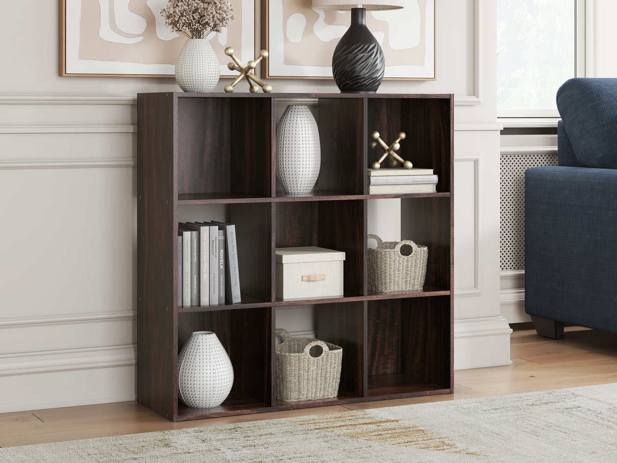 Nashville Furniture Outlets - Ashley Furniture - Glosmount Nine Cube Organizer - Nine Cube Organizer / Cherry/Light Brown - EA1055-3X3