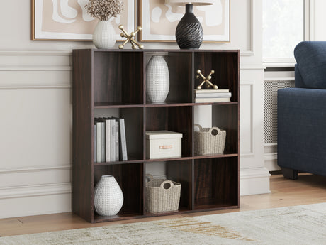 Nashville Furniture Outlets - Ashley Furniture - Glosmount Nine Cube Organizer - Nine Cube Organizer / Cherry/Light Brown - EA1055-3X3
