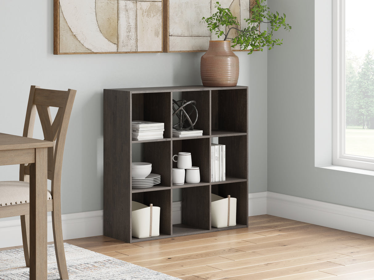 Nashville Furniture Outlets - Ashley Furniture - Piperton Nine Cube Organizer - Nine Cube Organizer / Charcoal - EA5514-3X3