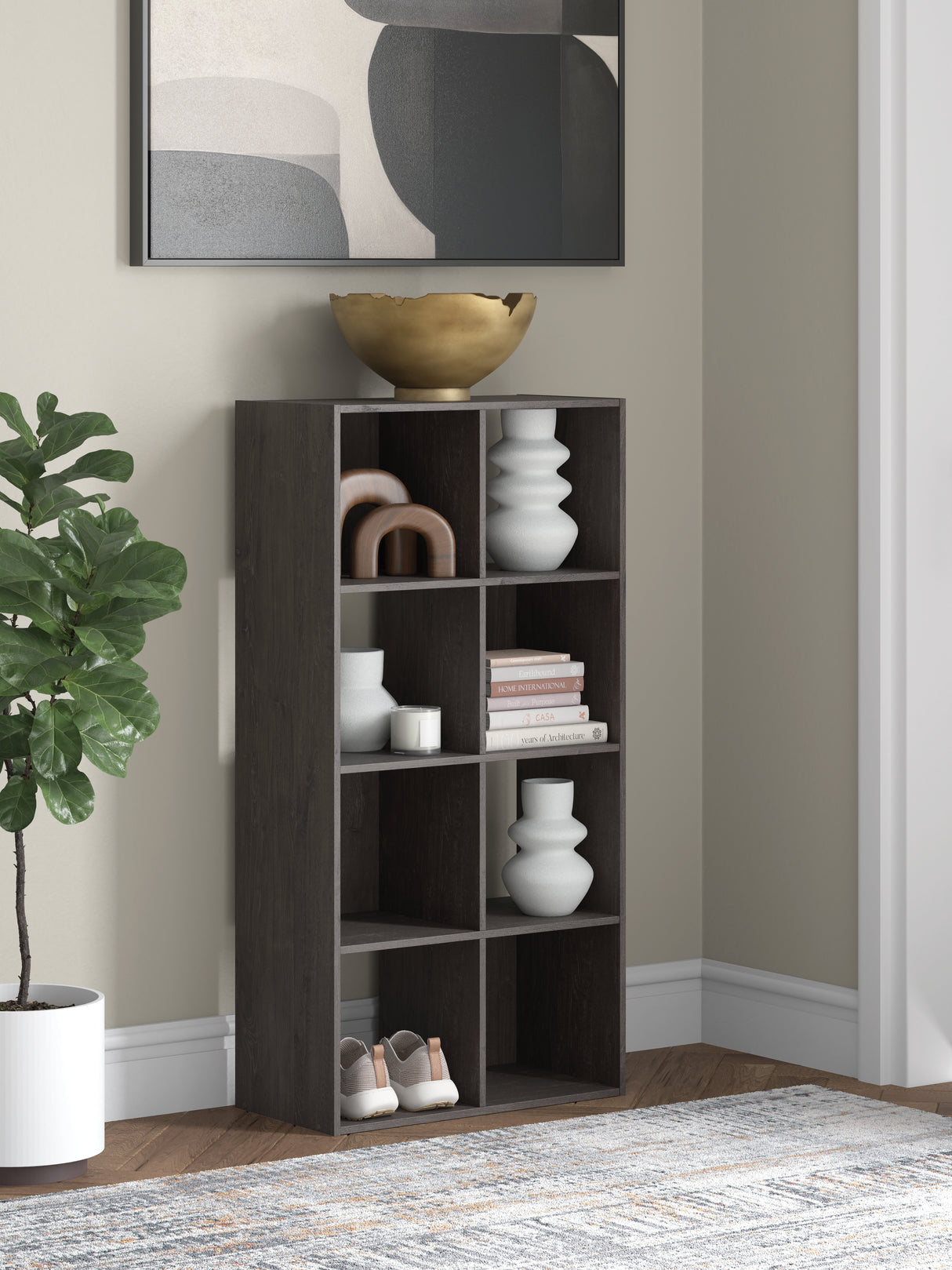 Nashville Furniture Outlets - Ashley Furniture - Piperton Eight Cube Organizer - Eight Cube Organizer / Charcoal - EA5514-4X2