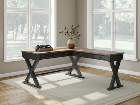 Nashville Furniture Outlets - Ashley Furniture - Wildenauer Office Desk - Home Office Desk / Brown/Black - H664H2