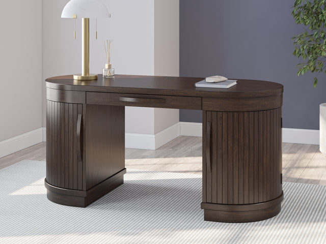 Nashville Furniture Outlets - Ashley Furniture - Korestone Office Desk - Home Office Desk / Warm Brown - H687-27
