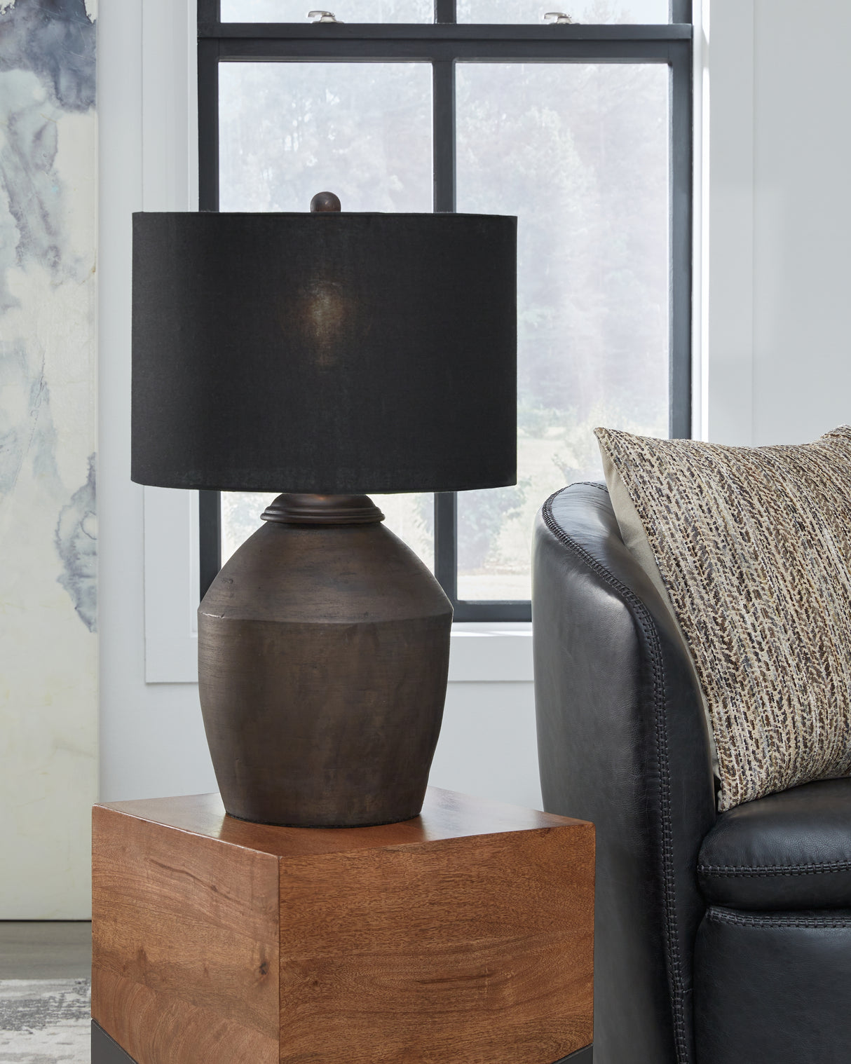 Nashville Furniture Outlets - Ashley Furniture - Naareman Lighting - 2-Piece Lamp Set / Metallic Black - L100804X2