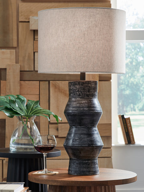 Nashville Furniture Outlets - Ashley Furniture - Kerbert Lighting - 2-Piece Lamp Set / Distressed Black - L100824X2