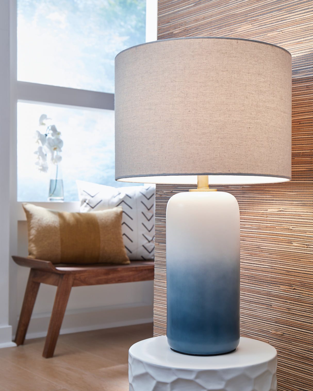 Nashville Furniture Outlets - Ashley Furniture - Lemrich Lighting - Table Lamp (Set of 2) / White/Teal - L123874X2