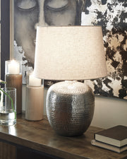 Nashville Furniture Outlets - Ashley Furniture - Magalie Lighting - Table Lamp (Set of 2) / Antique Silver Finish - L207314X2