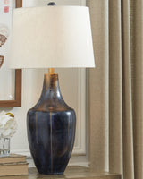 Nashville Furniture Outlets - Ashley Furniture - Evania Lighting - Table Lamp (Set of 2) / Indigo - L207344X2