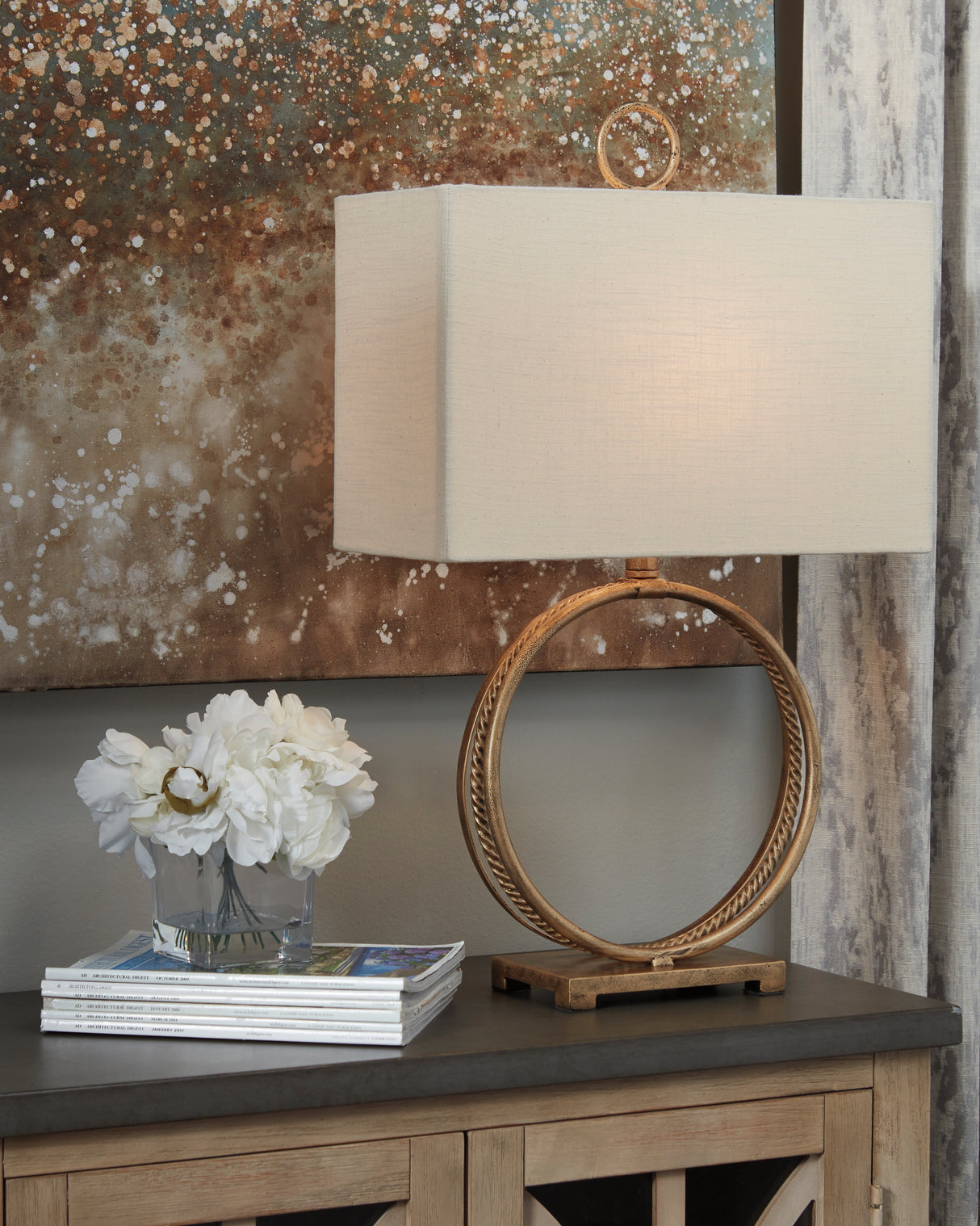 Nashville Furniture Outlets - Ashley Furniture - Mahala Lighting - Table Lamp (Set of 2) / Antique Gold Finish - L208124X2