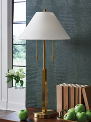 Nashville Furniture Outlets - Ashley Furniture - Haigwood Lighting - Metal Table Lamp (1/CN) / Gold Finish - L208474
