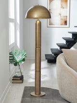 Nashville Furniture Outlets - Ashley Furniture - Wendfield Lighting - Metal Floor Lamp (1/CN) / Antique Gold Finish - L208511