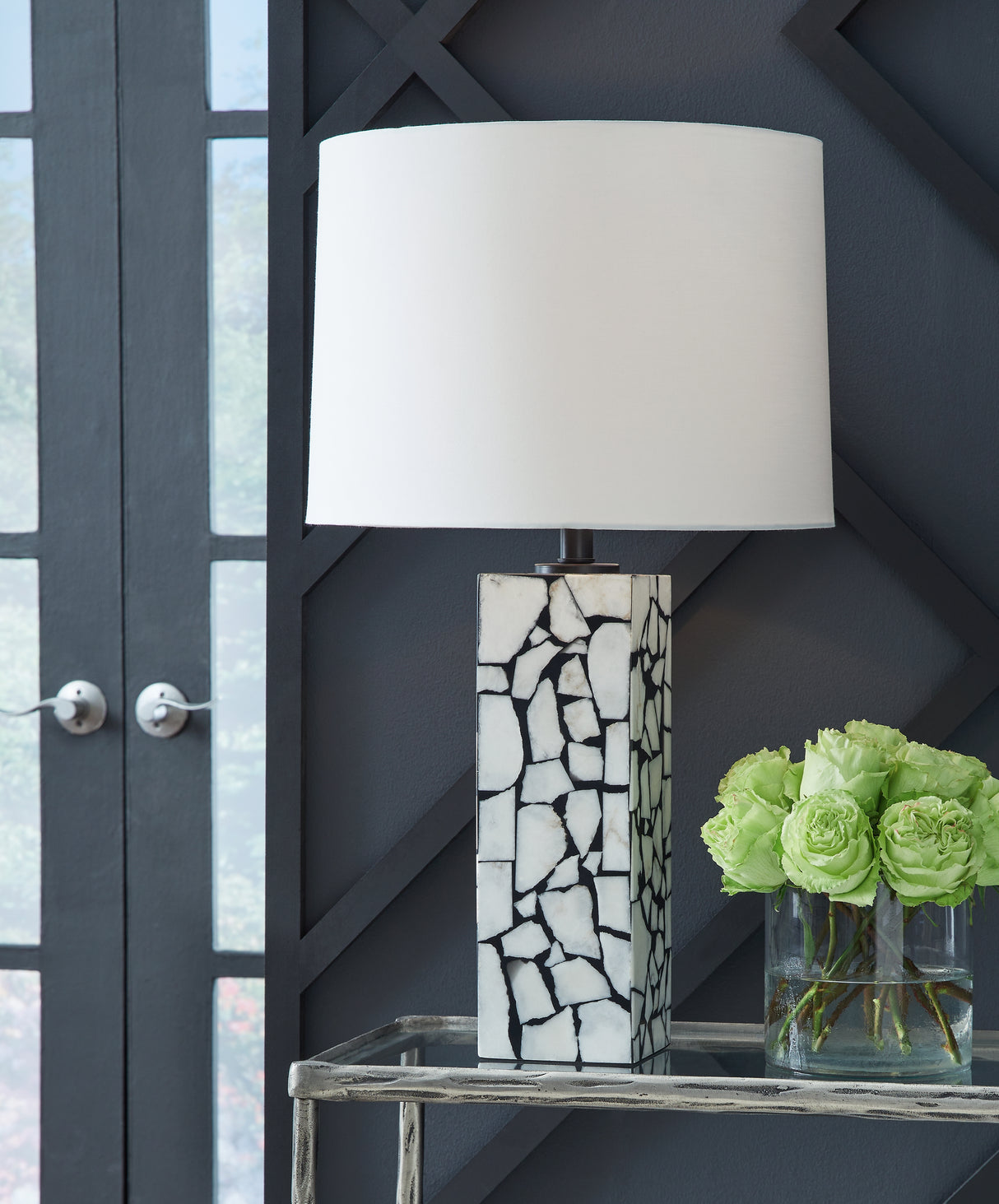 Nashville Furniture Outlets - Ashley Furniture - Macaria Lighting - Table Lamp (Set of 2) / White/Black - L429044X2