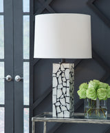 Nashville Furniture Outlets - Ashley Furniture - Macaria Lighting - Table Lamp (Set of 2) / White/Black - L429044X2