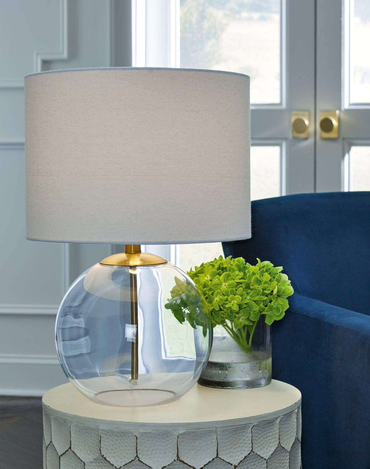 Nashville Furniture Outlets - Ashley Furniture - Samder Lighting - Table Lamp (Set of 2) / Clear/Brass Finish - L430744X2