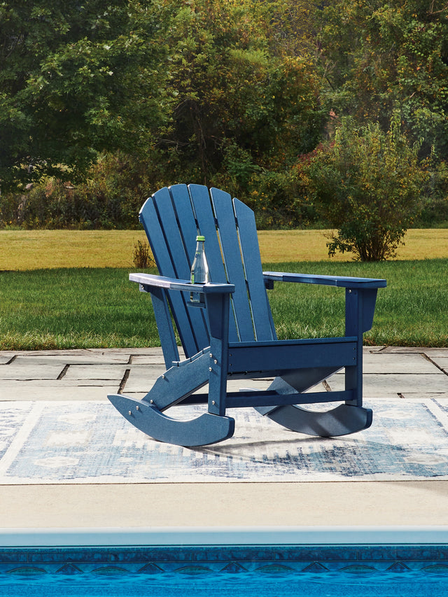 Nashville Furniture Outlets - Ashley Furniture - Sundown Shores Outdoor - Rocking Chair / Blue - PCP019-827