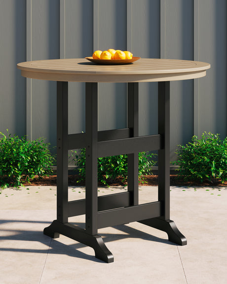 Nashville Furniture Outlets - Ashley Furniture - Fairen Trail Outdoor - Square Counter TBL w/UMB OPT / Black/Driftwood - P211-632