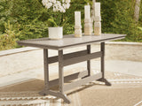 Nashville Furniture Outlets - Ashley Furniture - Seacliff Beach Outdoor - RECT COUNTER TABLE W/UMB OPT / Medium Brown - PCP228-642