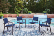 Nashville Furniture Outlets - Ashley Furniture - Rocky Creek Outdoor - Sling Arm Chair (4/CN) / Blue/Gray - PCP326-601A