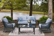 Nashville Furniture Outlets - Ashley Furniture - Bridges Beach Outdoor - Love/Chairs/Table Set (4/CN) / Gray - PCP391-080