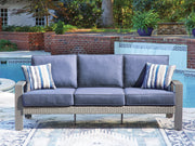 Nashville Furniture Outlets - Ashley Furniture - Half Moon Beach Outdoor - Sofa with Cushion / Blue/Gray - PCP418-838