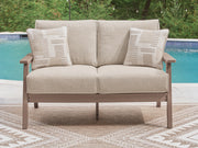 Nashville Furniture Outlets - Ashley Furniture - Grover Beach Outdoor - Loveseat w/Cushion / Driftwood - PCP422-835