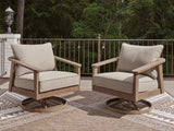 Nashville Furniture Outlets - Ashley Furniture - Harmony Headlands Outdoor - Swivel Lounge w/ Cushion / Natural/Gray - PCP428-821