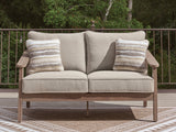 Nashville Furniture Outlets - Ashley Furniture - Harmony Headlands Outdoor - Loveseat w/Cushion / Natural/Gray - PCP428-835