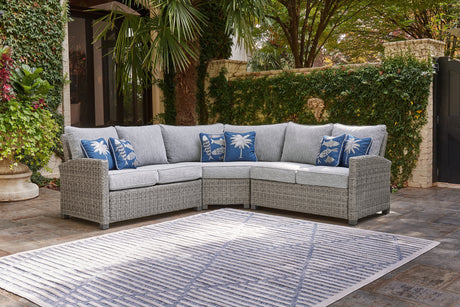 Nashville Furniture Outlets - Ashley Furniture - Naples Beach Outdoor - 4-Piece Outdoor Sectional / Light Gray - P439P2