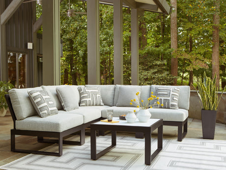 Nashville Furniture Outlets - Ashley Furniture - Beachloft Outdoor - 3-Piece Outdoor Sectional / Black/Gray - P490P6