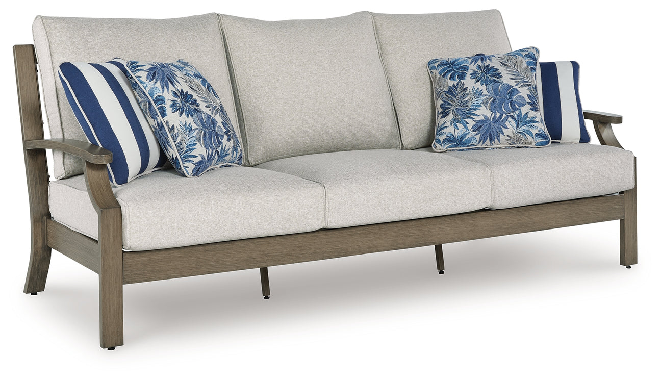Nashville Furniture Outlets - Ashley Furniture - Rainier Ranch Outdoor - Arm Chair With Cushion (Set of 2) / Brown/Beige - P701-601A