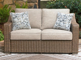 Nashville Furniture Outlets - Ashley Furniture - Laguna Heights Outdoor - Loveseat w/Cushion / Beige - PCP790-835