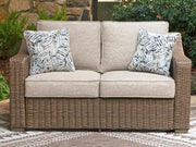 Nashville Furniture Outlets - Ashley Furniture - Laguna Heights Outdoor - Loveseat w/Cushion / Beige - PCP790-835