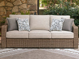Nashville Furniture Outlets - Ashley Furniture - Laguna Heights Outdoor - Sofa with Cushion / Beige - PCP790-838