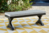 Nashville Furniture Outlets - Ashley Furniture - Beachcroft Outdoor - Bench with Cushion / Black/Light Gray - P792-600