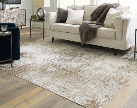 Nashville Furniture Outlets - Ashley Furniture - Grifflain Rug - 5'1" x 7' Washable Rug / Tan/Brown/Gray - R406232