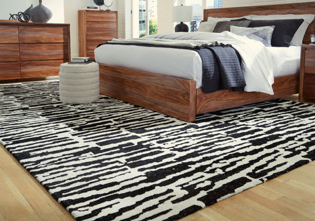 Nashville Furniture Outlets - Ashley Furniture - Bramshaw Rug - 10' x 14' Rug / Black/Ivory - R406760