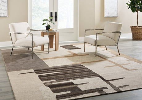 Nashville Furniture Outlets - Ashley Furniture - Kencher Rug - 5' x 7' Rug / Beige/Brown - R406822