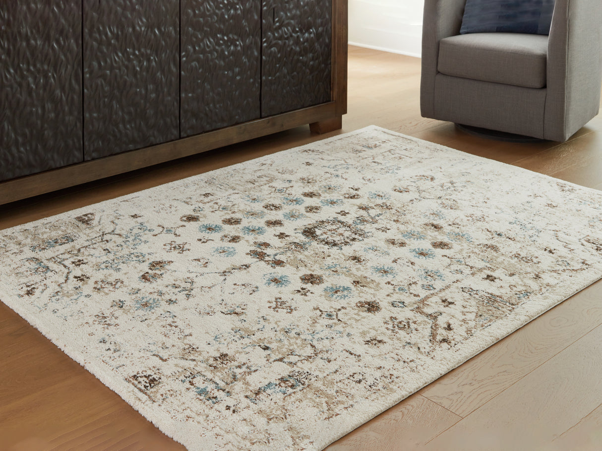 Nashville Furniture Outlets - Ashley Furniture - Jossler Rug - 8' x 10' Rug / Ivory/Brown/Teal - R407071