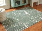 Nashville Furniture Outlets - Ashley Furniture - Cayworth Rug - 5' x 7' Rug / Teal/White - R407092