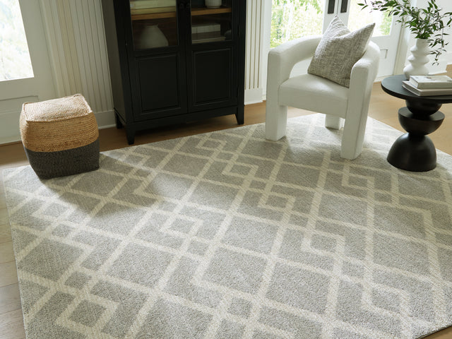 Nashville Furniture Outlets - Ashley Furniture - Unawick Rug - Medium Rug / Gray/Ivory - R407332