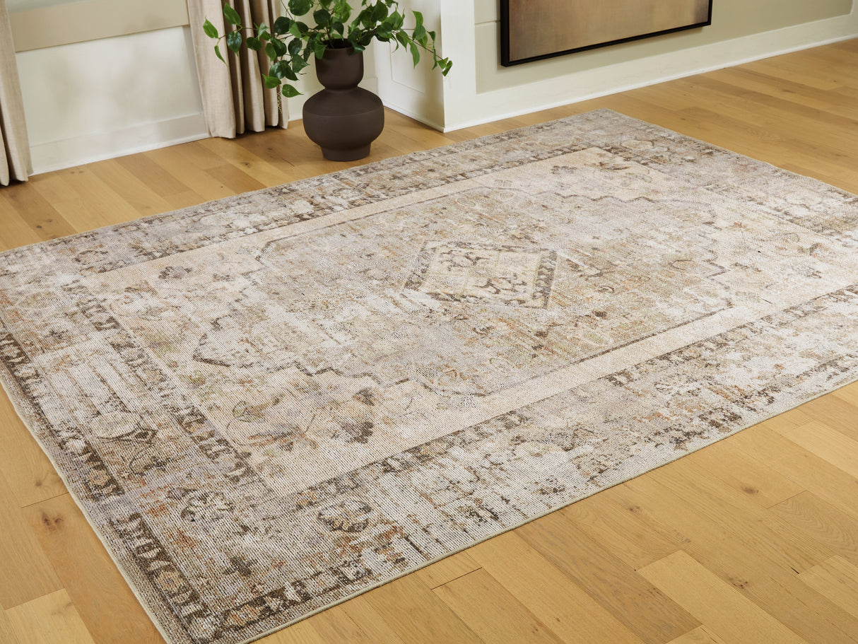 Nashville Furniture Outlets - Ashley Furniture - Livdon Rug - Washable Large Rug / Brown/Beige/Gray - R407911