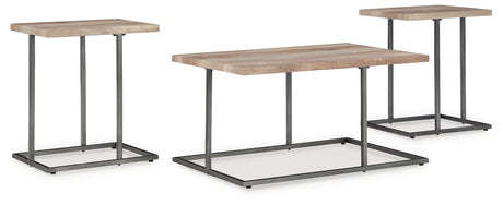 Nashville Furniture Outlets - Ashley Furniture - Albreane Table (Set of 3) - Occasional Table Set (3/CN) / Grayish Brown/Black - T147-13