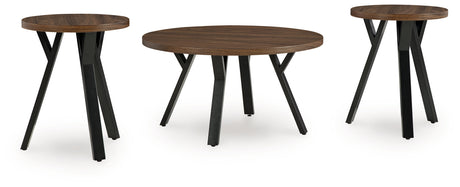 Nashville Furniture Outlets - Ashley Furniture - Elbrynn Table (Set of 3) - Occasional Table Set (3/CN) / Brown/Black - T153-13