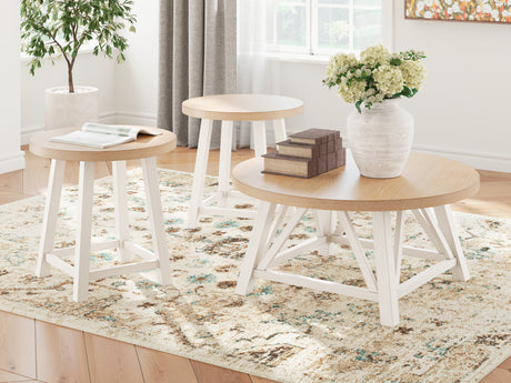 Nashville Furniture Outlets - Ashley Furniture - Fawndell Table (Set of 3) - Occasional Table Set (3/CN) / Antique White/Brown - T193-13