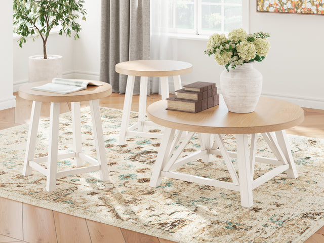 Nashville Furniture Outlets - Ashley Furniture - Fawndell Table (Set of 3) - Occasional Table Set (3/CN) / Antique White/Brown - T193-13
