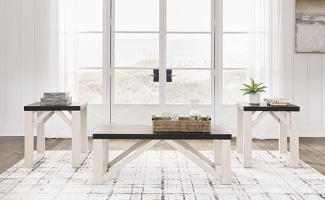 Nashville Furniture Outlets - Ashley Furniture - Dorrinson Table (Set of 3) - Occasional Table Set (3/CN) / Antique White - T236-13